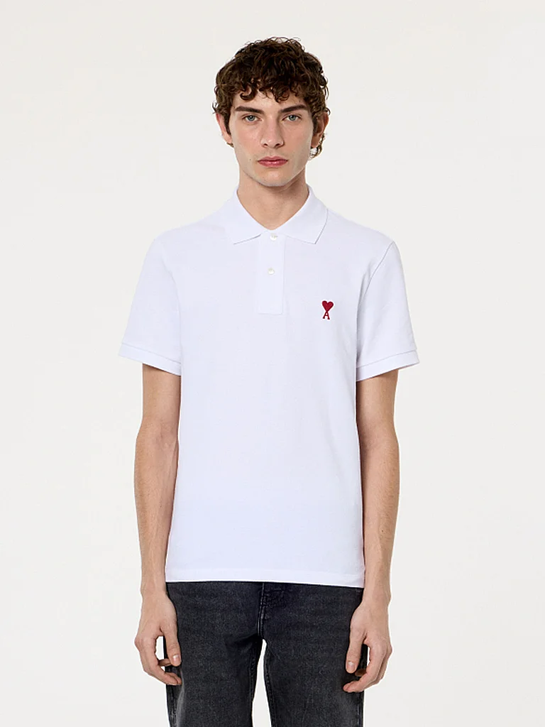AMI Paris Polo Shirt White XS 2